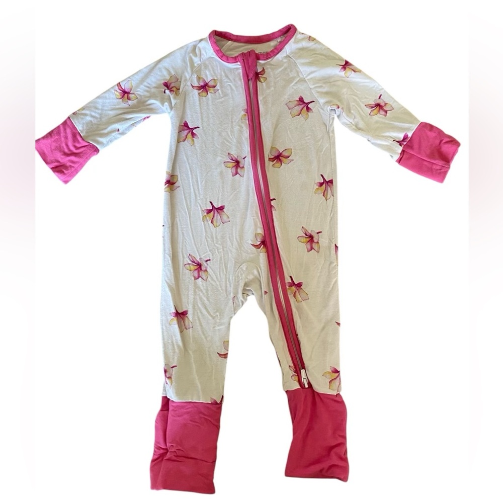 Coco Moon Plumeria Bamboo Coverall 3-6 months